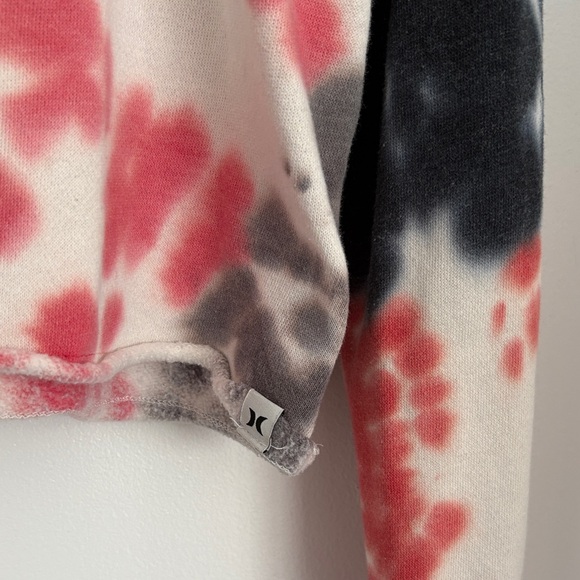 Hurley Red White & Blue Tie-Dye Cropped Hoodie M - Picture 4 of 6